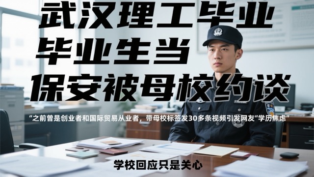 武汉理工毕业生当保安被母校约谈 之前曾是创业者和国际贸易从业者
